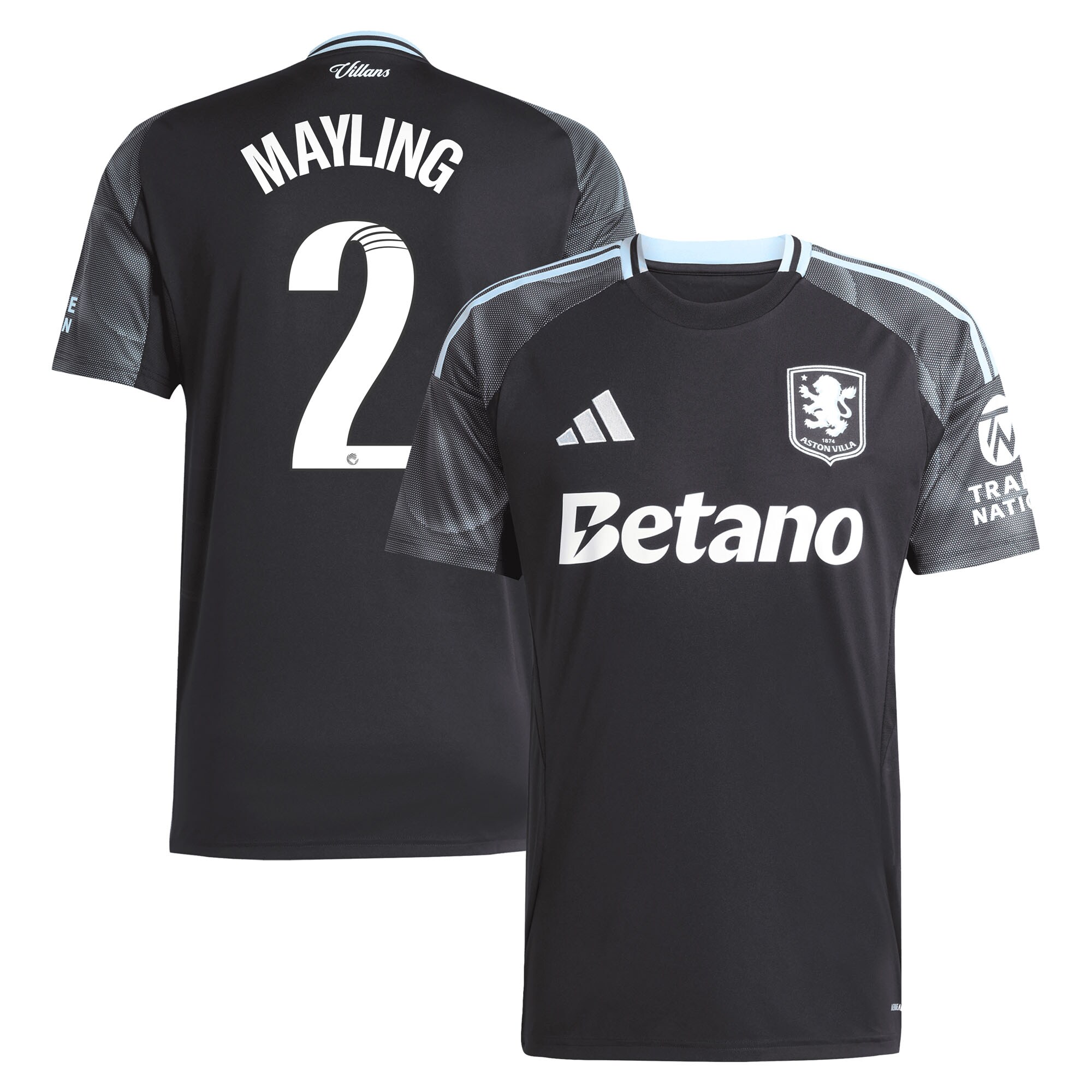 AVFC aston villa adidas wsl away shirt 2025-26 with mayling 2 printing Collection | Official Aston Villa Kits and Apparel