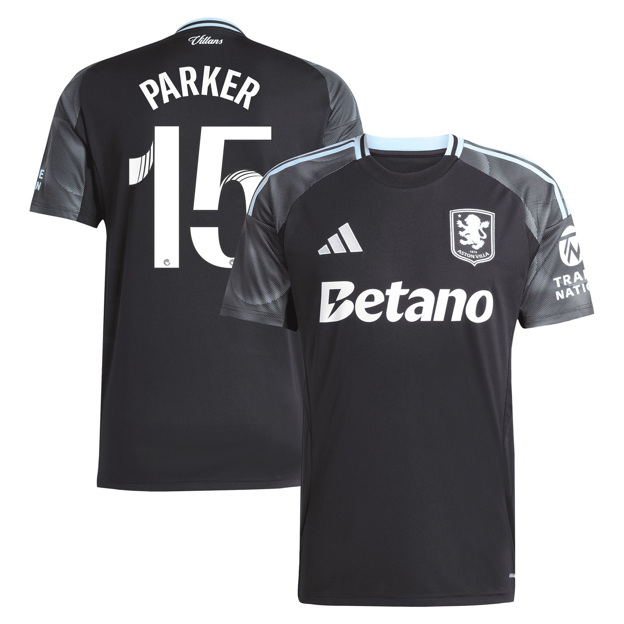 AVFC aston villa adidas wsl away shirt 2025-26 with parker 15 printing Collection | Official Aston Villa Kits and Apparel