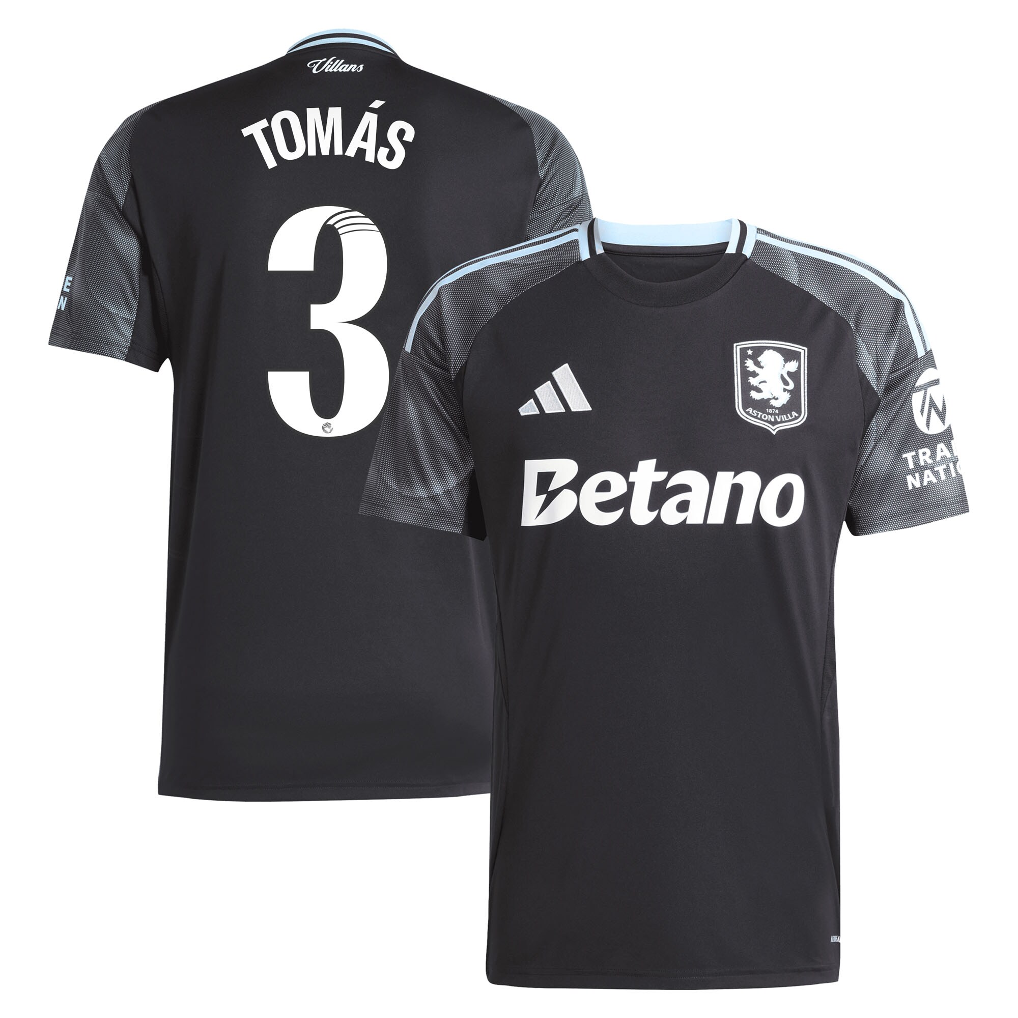 AVFC aston villa adidas wsl away shirt 2025-26 with tomás 3 printing Collection | Official Aston Villa Kits and Apparel