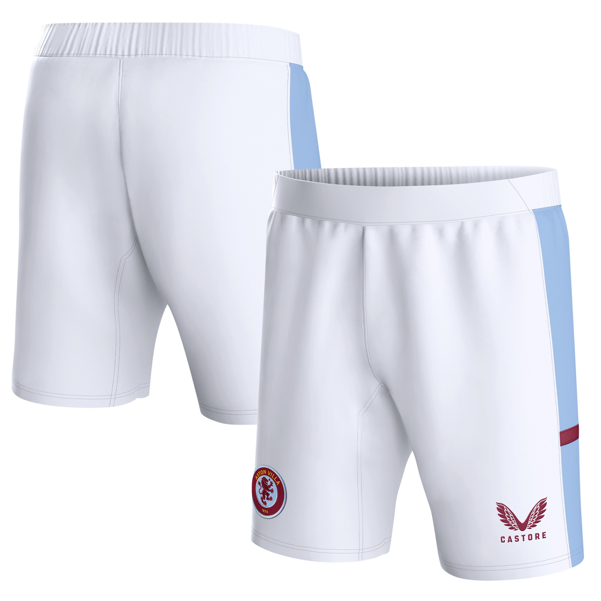 AVFC aston villa castore home shorts 2023-24 – kids with custom printing Collection | Official Aston Villa Kits and Apparel