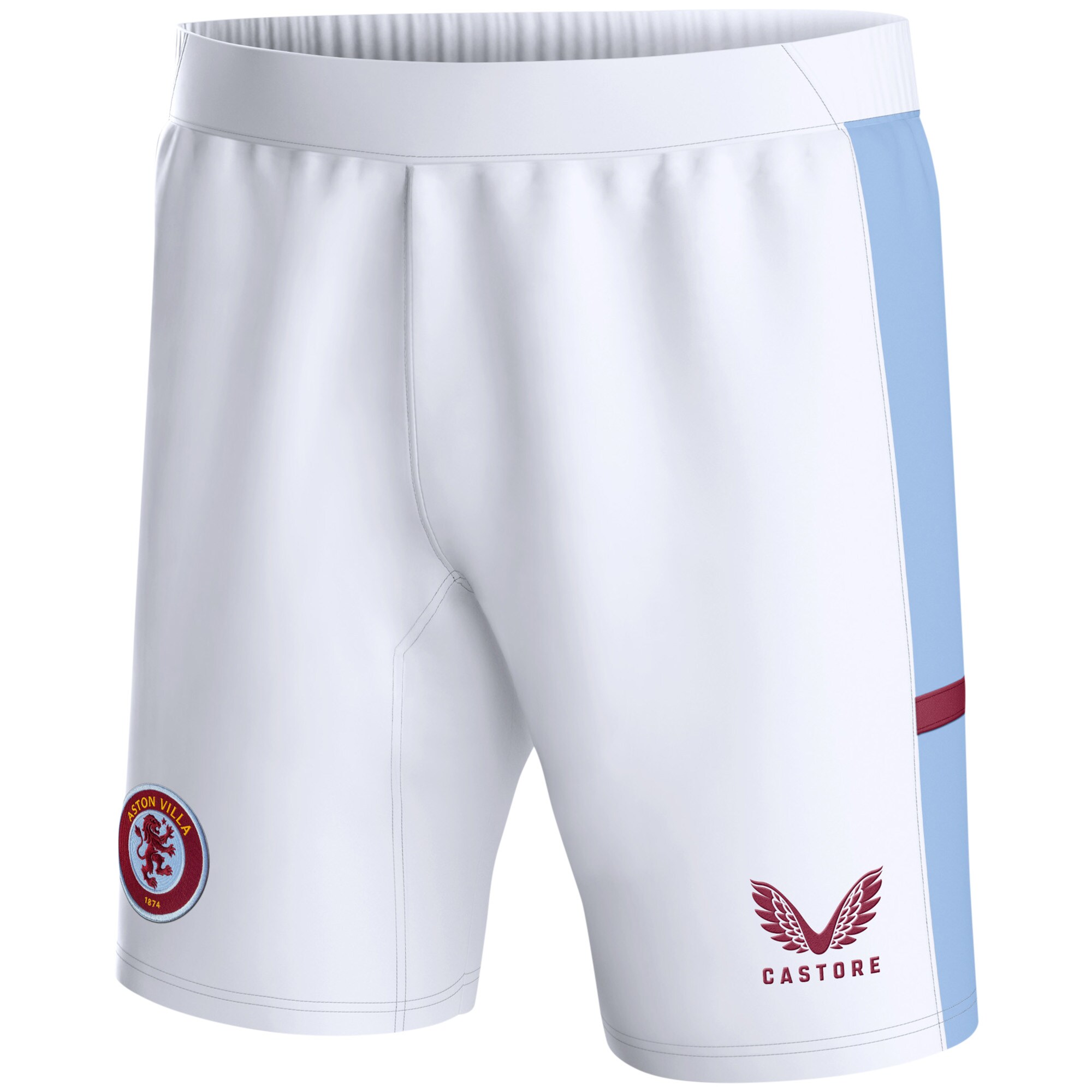 AVFC aston villa castore home shorts 2023-24 – kids with custom printing Collection | Official Aston Villa Kits and Apparel