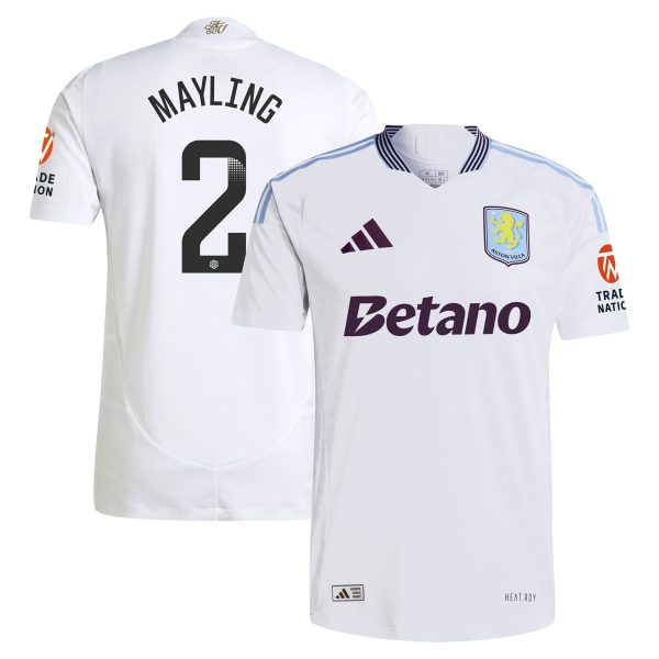 AVFC aston villa wsl adidas away authentic shirt 2024-25 with mayling 2 printing Collection | Official Aston Villa Kits and Apparel