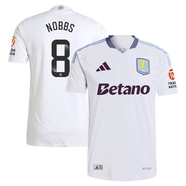 AVFC aston villa wsl adidas away authentic shirt 2024-25 with nobbs 8 printing Collection | Official Aston Villa Kits and Apparel