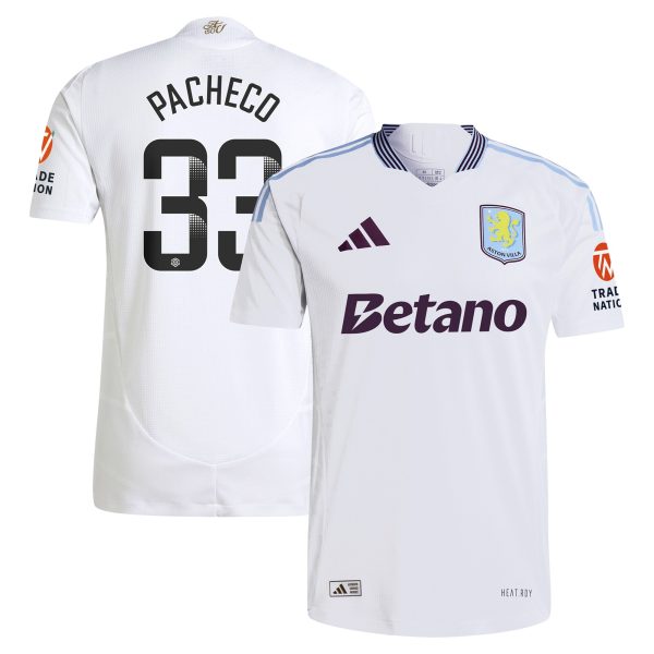 AVFC aston villa wsl adidas away authentic shirt 2024-25 with pacheco 33 printing Collection | Official Aston Villa Kits and Apparel