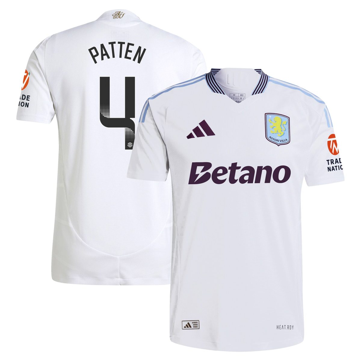 AVFC aston villa wsl adidas away authentic shirt 2024-25 with patten 4 printing Collection | Official Aston Villa Kits and Apparel