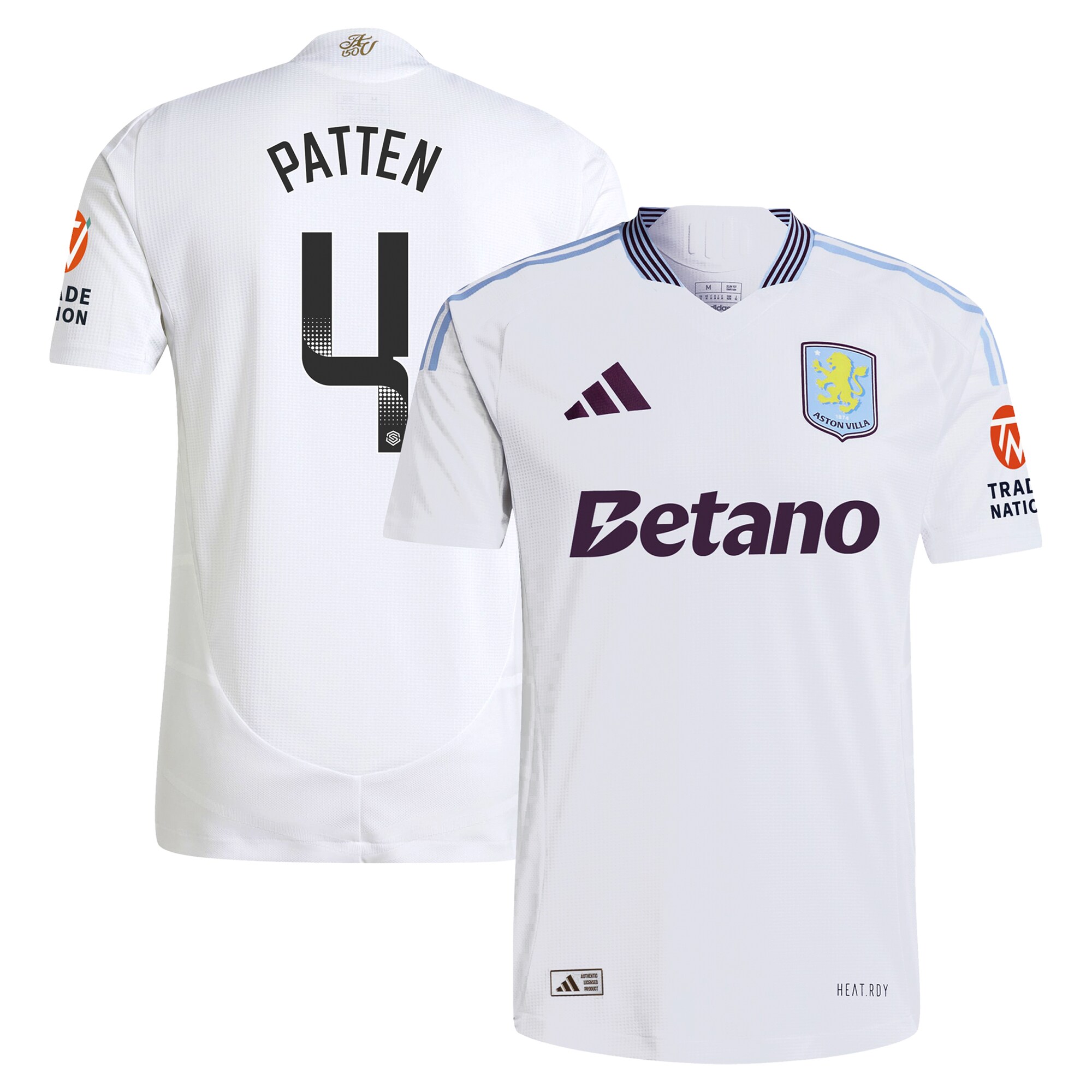 AVFC aston villa wsl adidas away authentic shirt 2024-25 with patten 4 printing Collection | Official Aston Villa Kits and Apparel