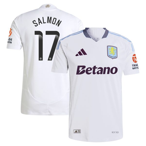 AVFC aston villa wsl adidas away authentic shirt 2024-25 with salmon 17 printing Collection | Official Aston Villa Kits and Apparel