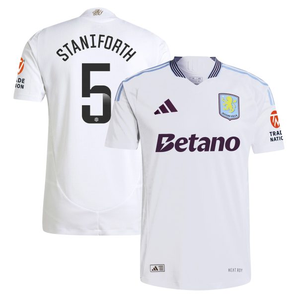 AVFC aston villa wsl adidas away authentic shirt 2024-25 with staniforth 5 printing Collection | Official Aston Villa Kits and Apparel