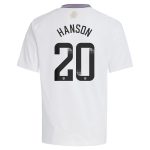 AVFC aston villa wsl adidas away shirt 2024-25 – kids with hanson 20 printing Collection | Official Aston Villa Kits and Apparel