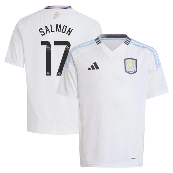 AVFC aston villa wsl adidas away shirt 2024-25 – kids with salmon 17 printing Collection | Official Aston Villa Kits and Apparel