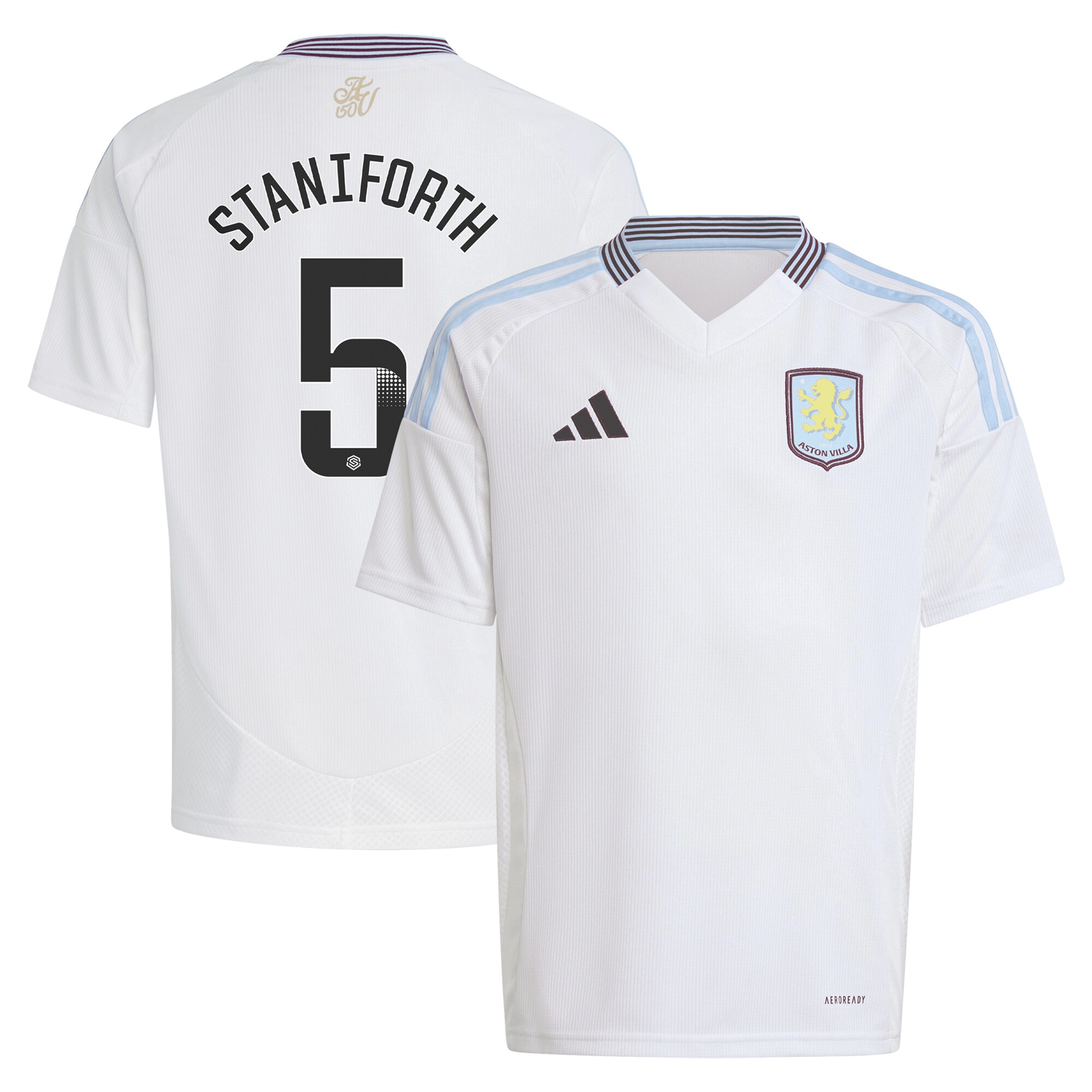 AVFC aston villa wsl adidas away shirt 2024-25 – kids with staniforth 5 printing Collection | Official Aston Villa Kits and Apparel