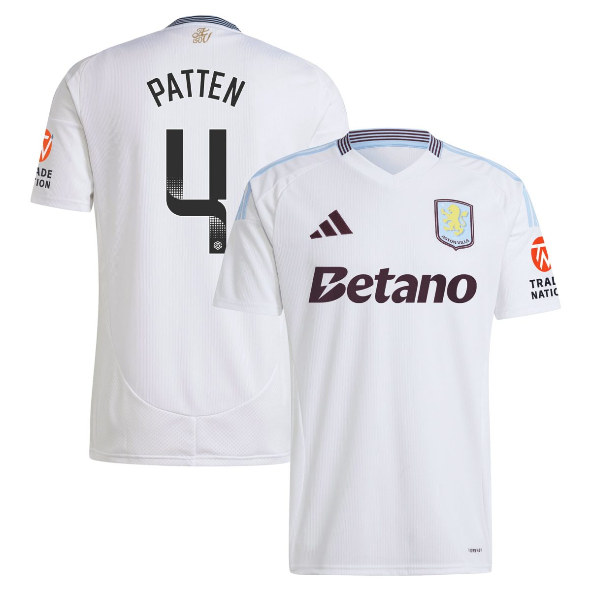 AVFC aston villa wsl adidas away shirt 2024-25 with patten 4 printing Collection | Official Aston Villa Kits and Apparel