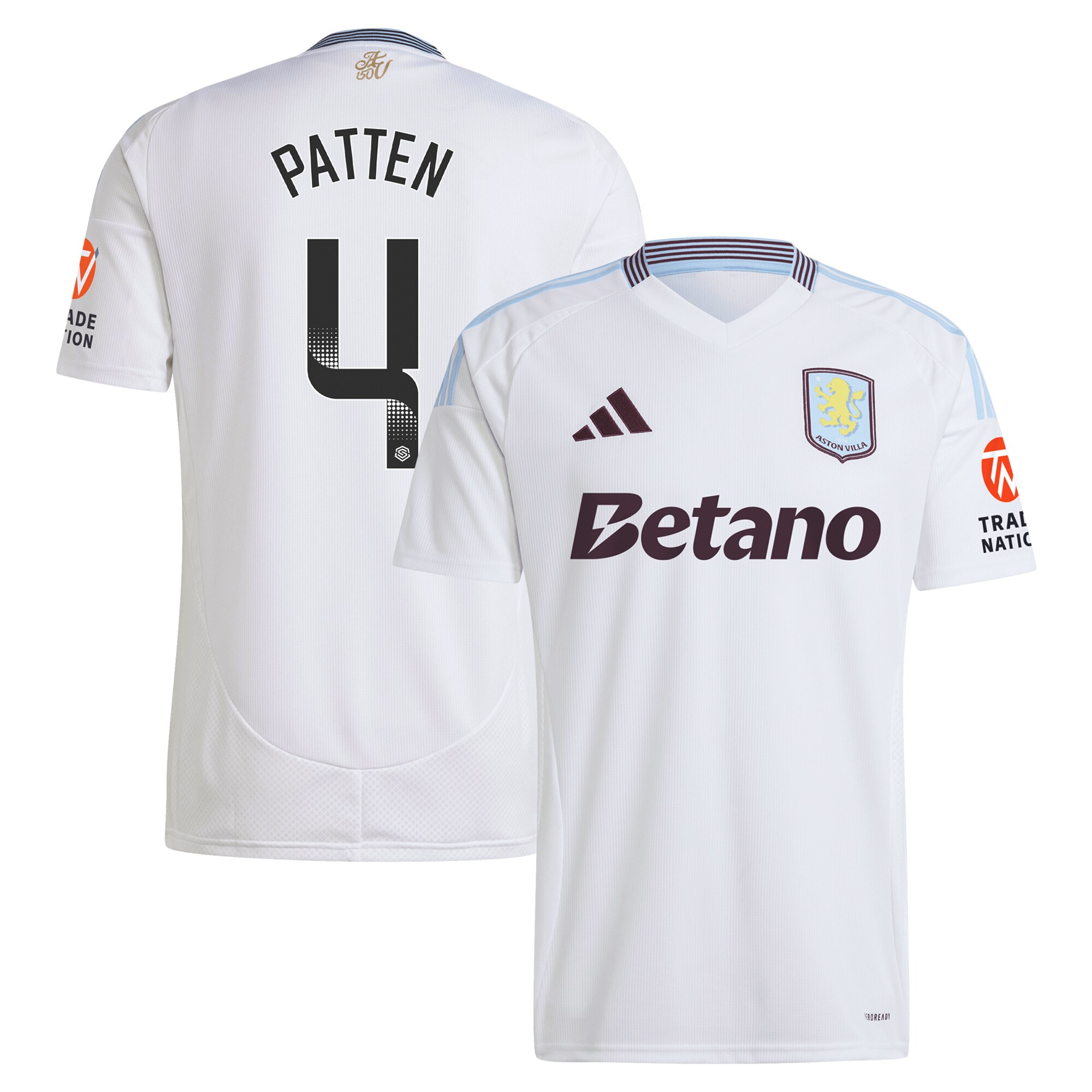 AVFC aston villa wsl adidas away shirt 2024-25 with patten 4 printing Collection | Official Aston Villa Kits and Apparel