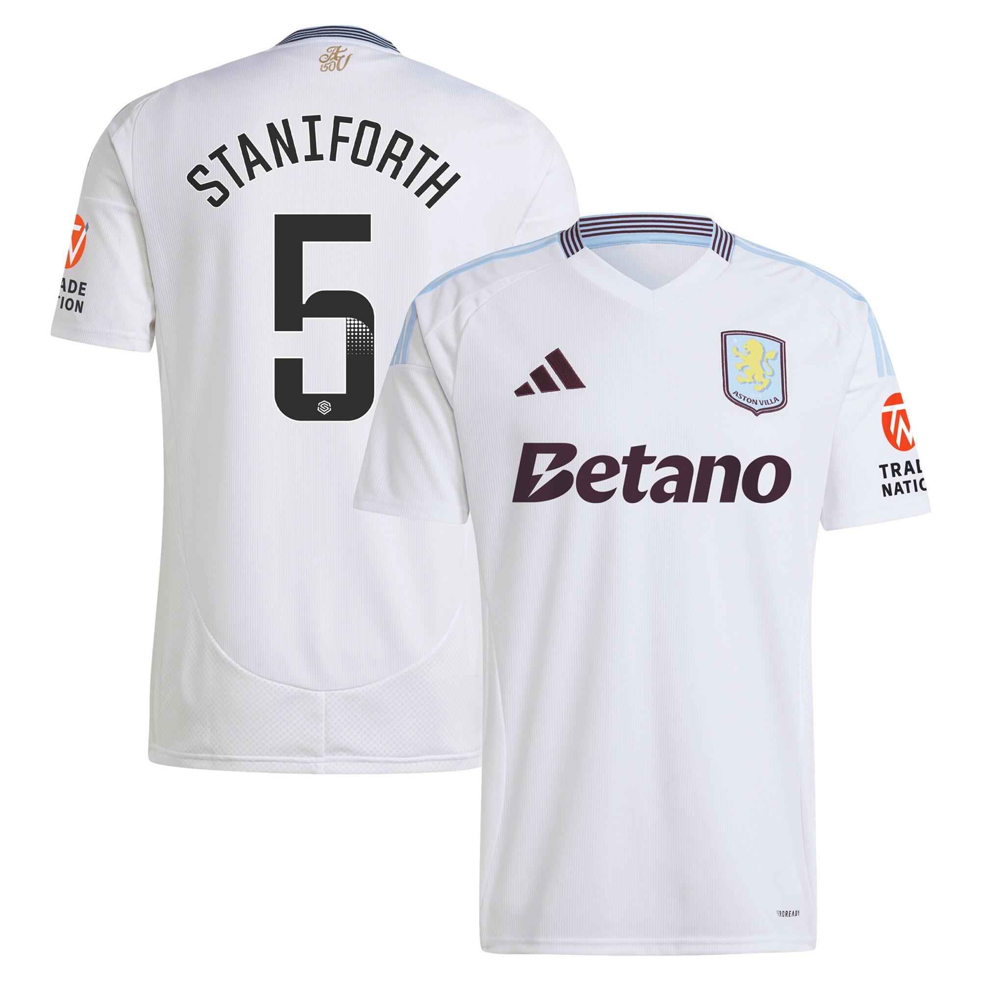 AVFC aston villa wsl adidas away shirt 2024-25 with staniforth 5 printing Collection | Official Aston Villa Kits and Apparel