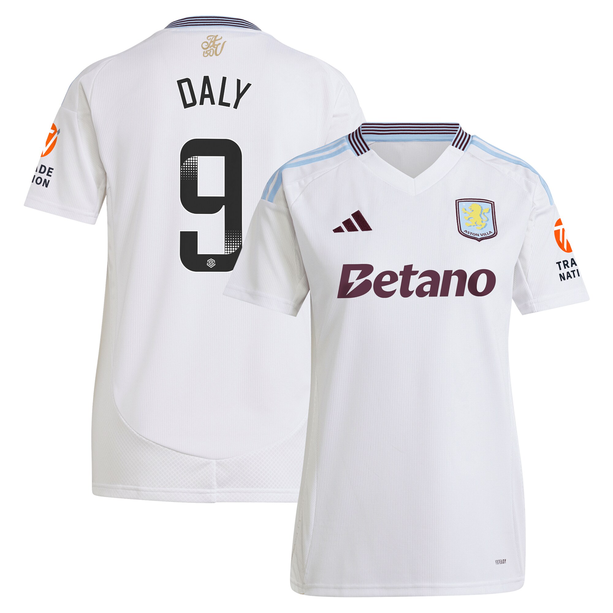 AVFC aston villa wsl adidas away shirt 2024-25 – womens with daly 9 printing Collection | Official Aston Villa Kits and Apparel