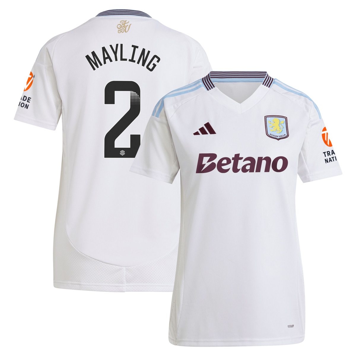 AVFC aston villa wsl adidas away shirt 2024-25 – womens with mayling 2 printing Collection | Official Aston Villa Kits and Apparel