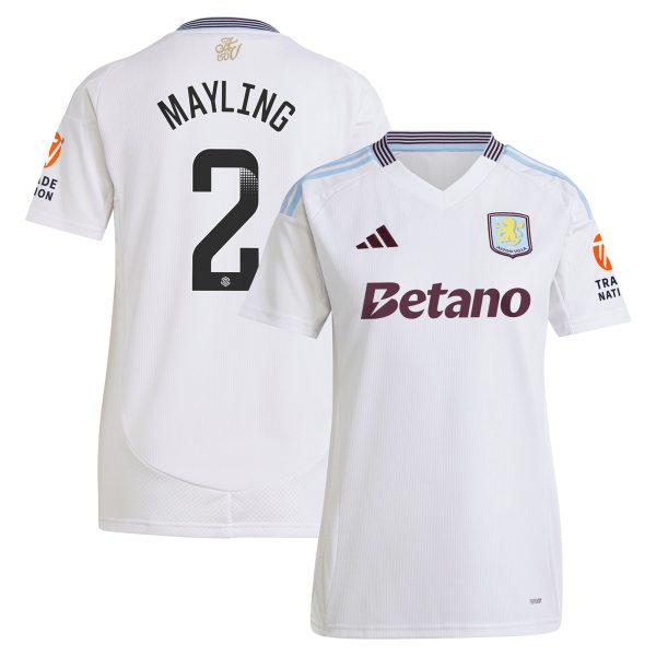 AVFC aston villa wsl adidas away shirt 2024-25 – womens with mayling 2 printing Collection | Official Aston Villa Kits and Apparel