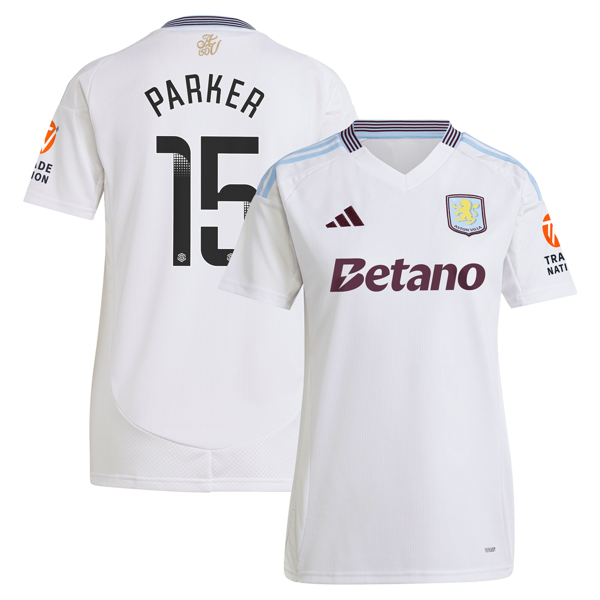 AVFC aston villa wsl adidas away shirt 2024-25 – womens with parker 15 printing Collection | Official Aston Villa Kits and Apparel