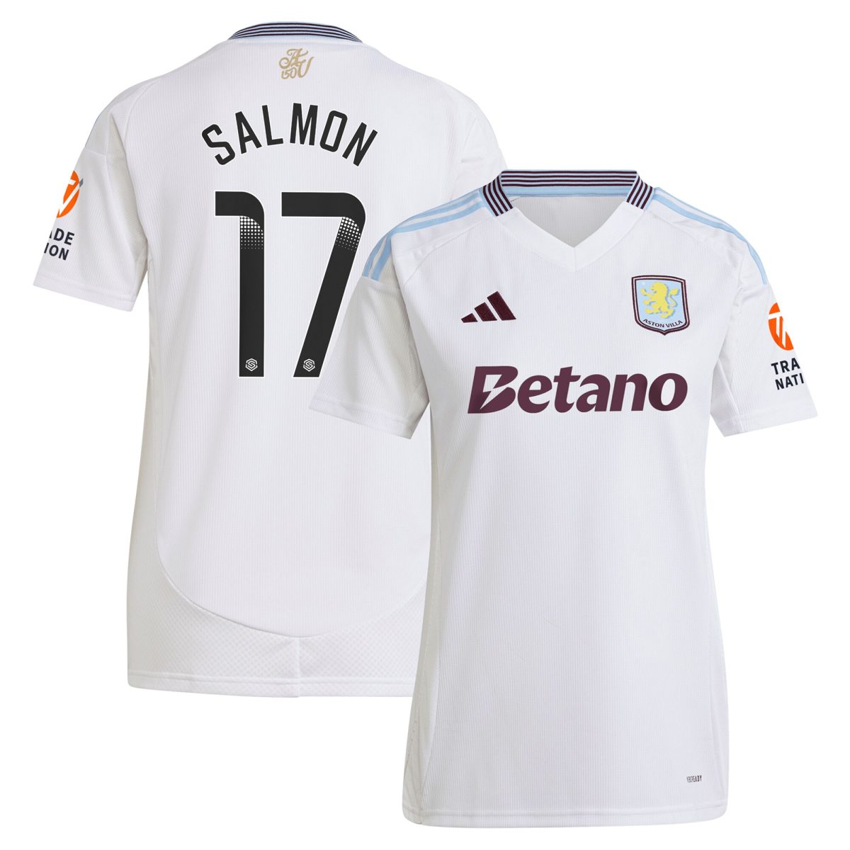 AVFC aston villa wsl adidas away shirt 2024-25 – womens with salmon 17 printing Collection | Official Aston Villa Kits and Apparel