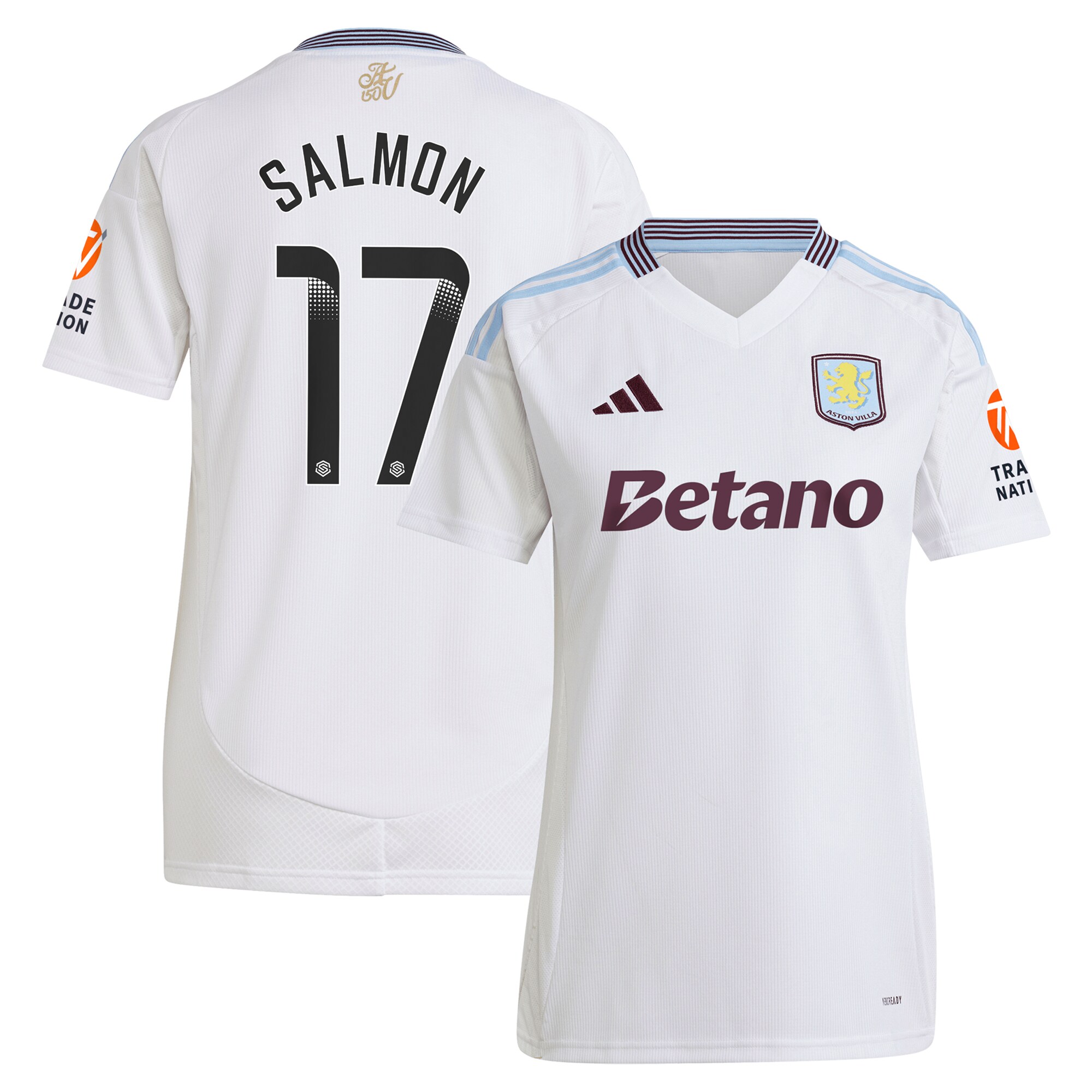 AVFC aston villa wsl adidas away shirt 2024-25 – womens with salmon 17 printing Collection | Official Aston Villa Kits and Apparel