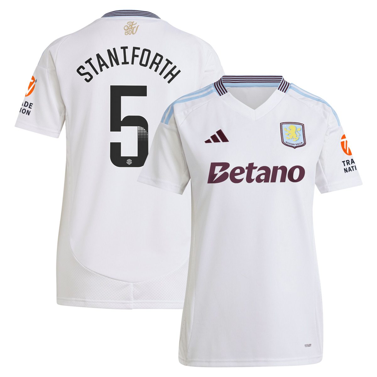 AVFC aston villa wsl adidas away shirt 2024-25 – womens with staniforth 5 printing Collection | Official Aston Villa Kits and Apparel