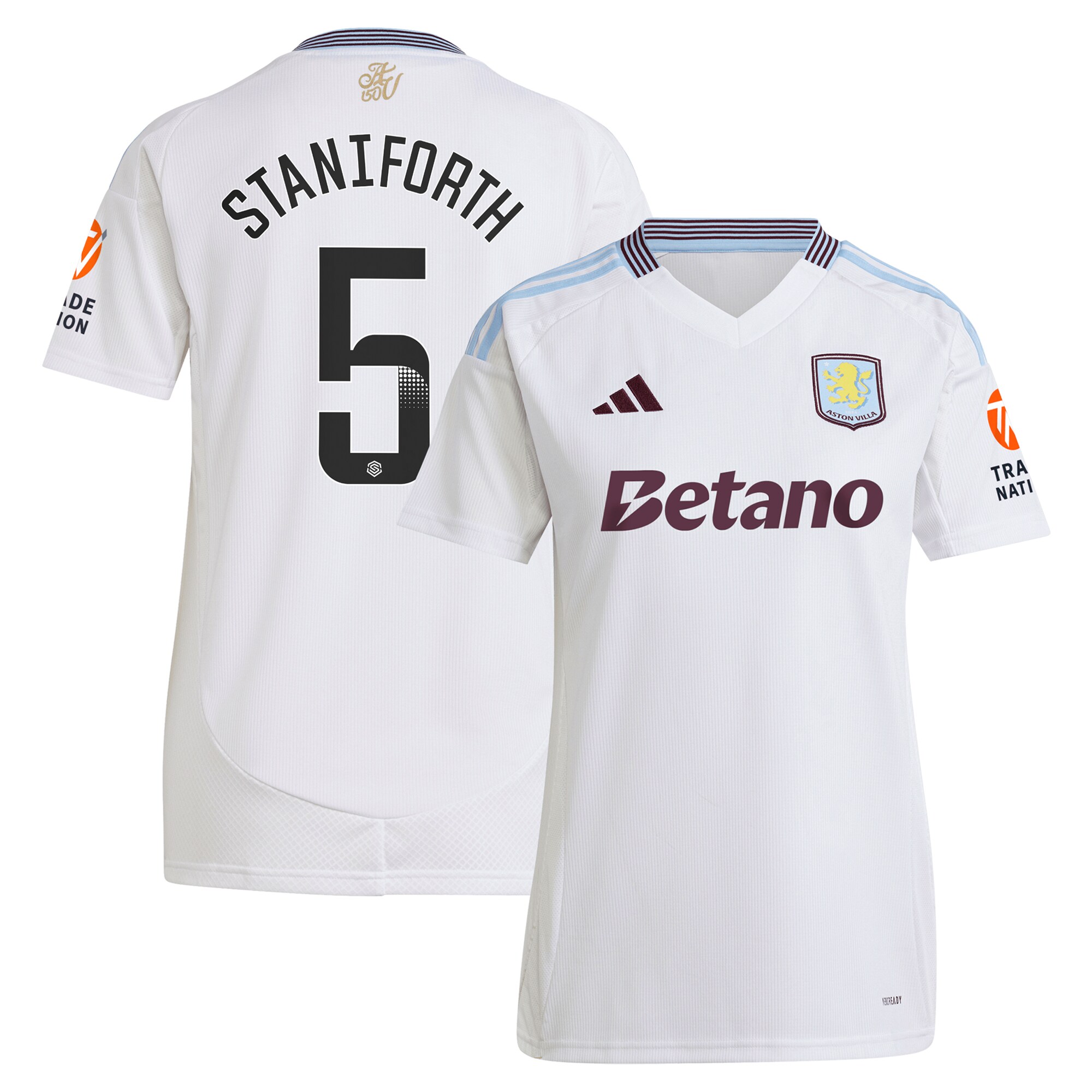 AVFC aston villa wsl adidas away shirt 2024-25 – womens with staniforth 5 printing Collection | Official Aston Villa Kits and Apparel