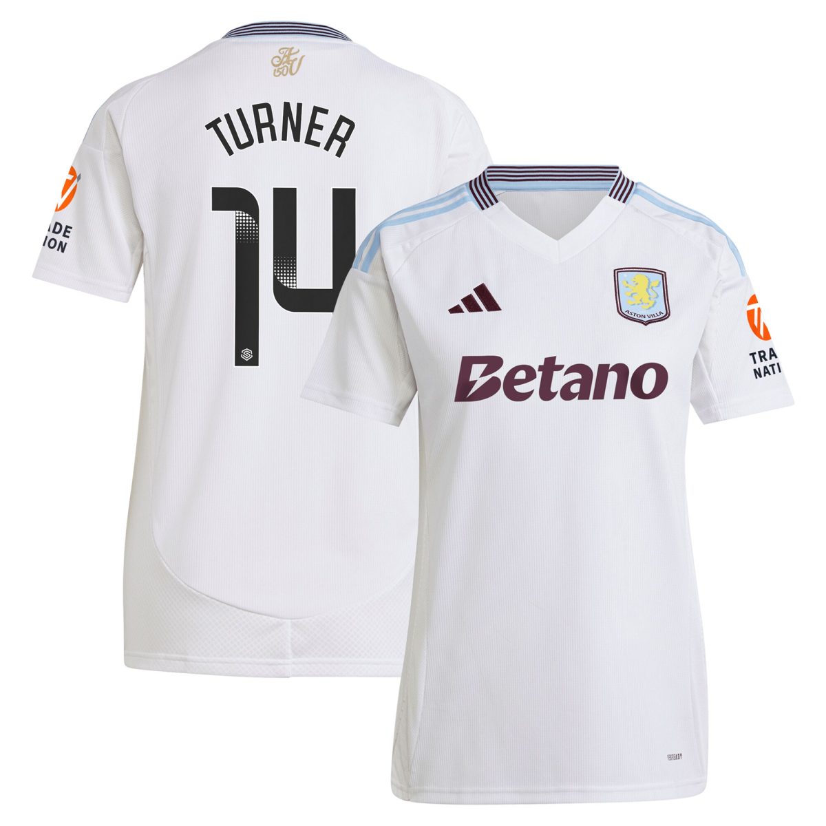 AVFC aston villa wsl adidas away shirt 2024-25 – womens with turner 14 printing Collection | Official Aston Villa Kits and Apparel