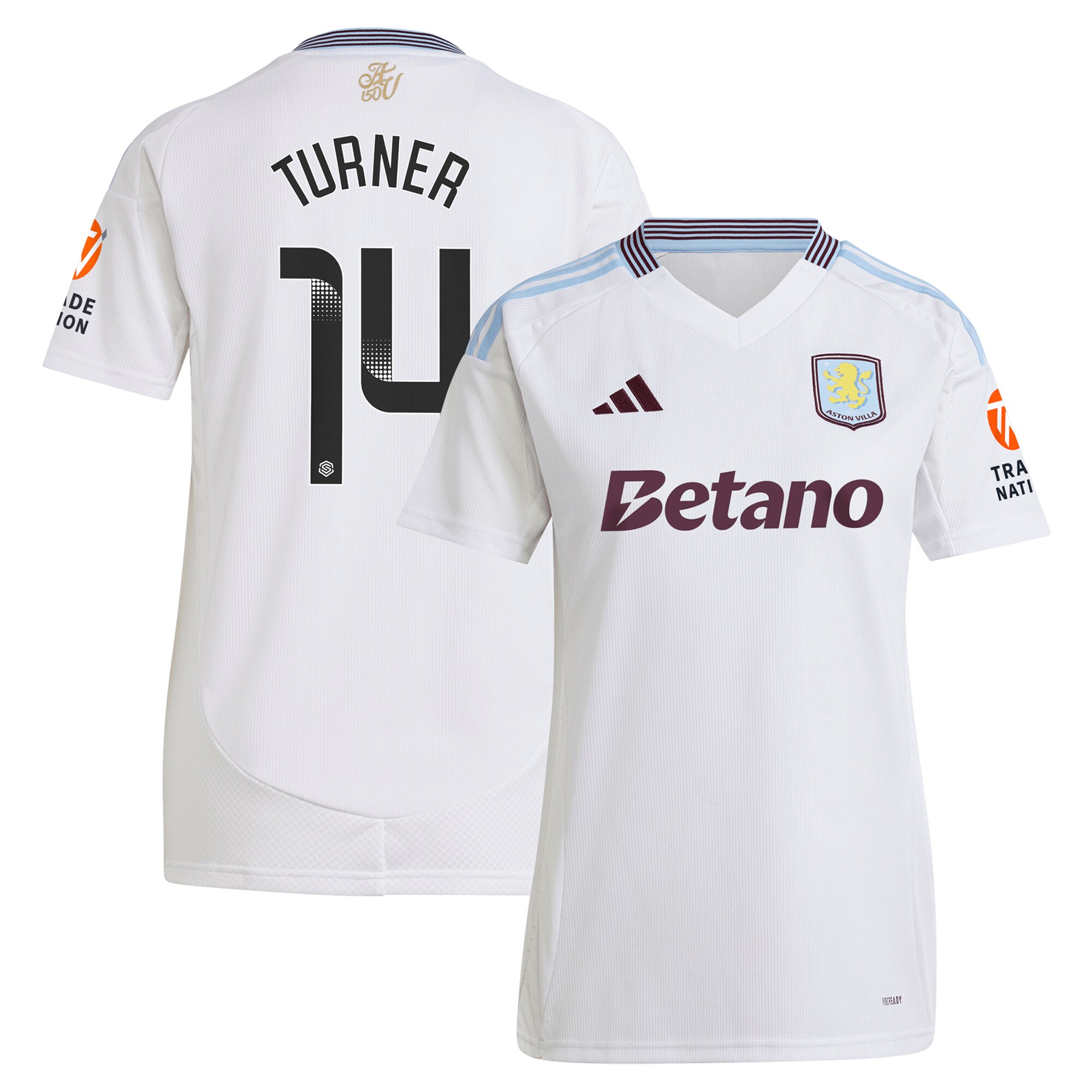 AVFC aston villa wsl adidas away shirt 2024-25 – womens with turner 14 printing Collection | Official Aston Villa Kits and Apparel