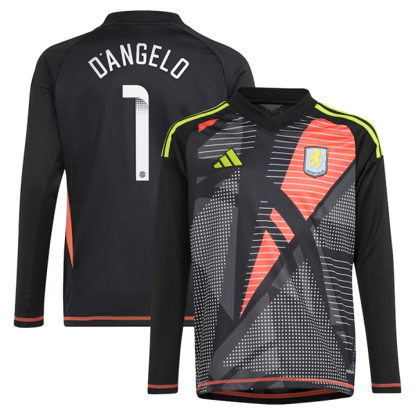 AVFC aston villa wsl adidas goalkeeper shirt 2024-25 – long sleeve – kids with d8217angelo 1 printing Collection | Official Aston Villa Kits and Apparel