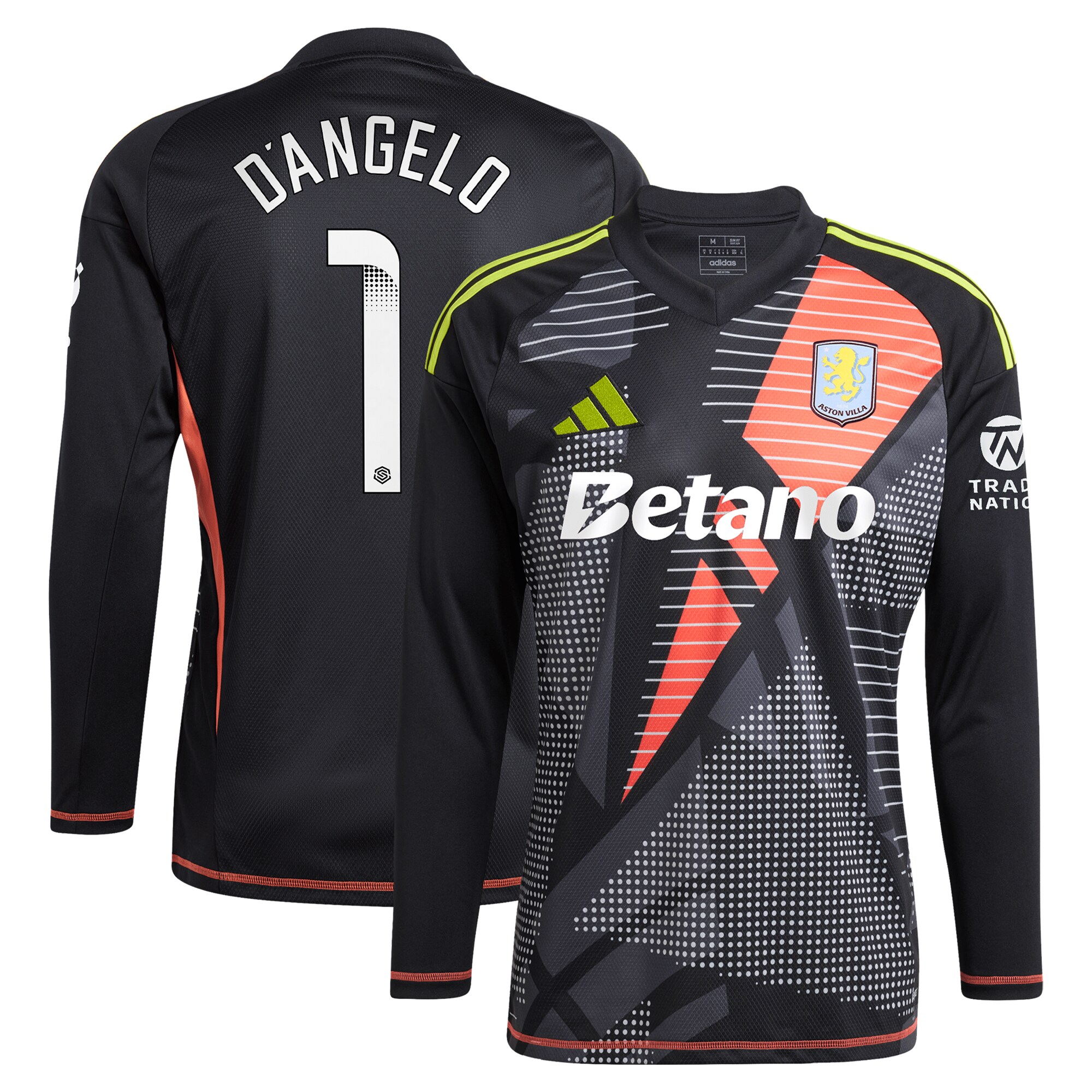 AVFC aston villa wsl adidas goalkeeper shirt 2024-25 – long sleeve with d8217angelo 1 printing Collection | Official Aston Villa Kits and Apparel