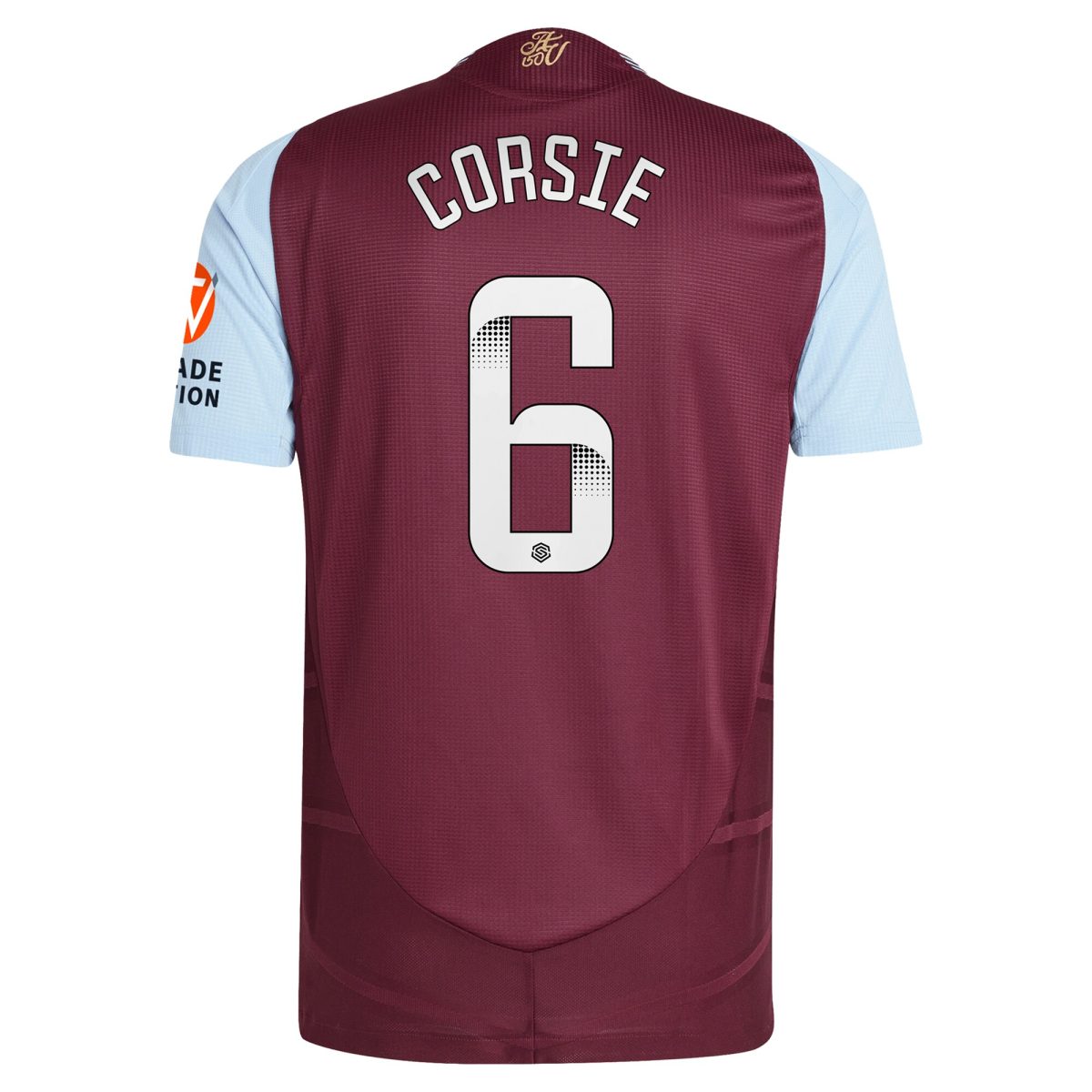 AVFC aston villa wsl adidas home authentic shirt 2024-25 with corsie 6 printing Collection | Official Aston Villa Kits and Apparel