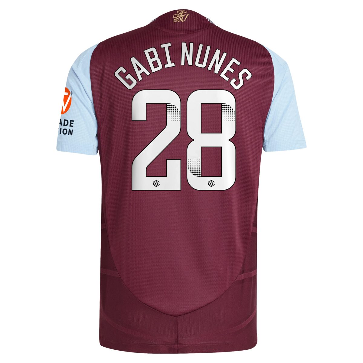 AVFC aston villa wsl adidas home authentic shirt 2024-25 with gabi nunes 28 printing Collection | Official Aston Villa Kits and Apparel