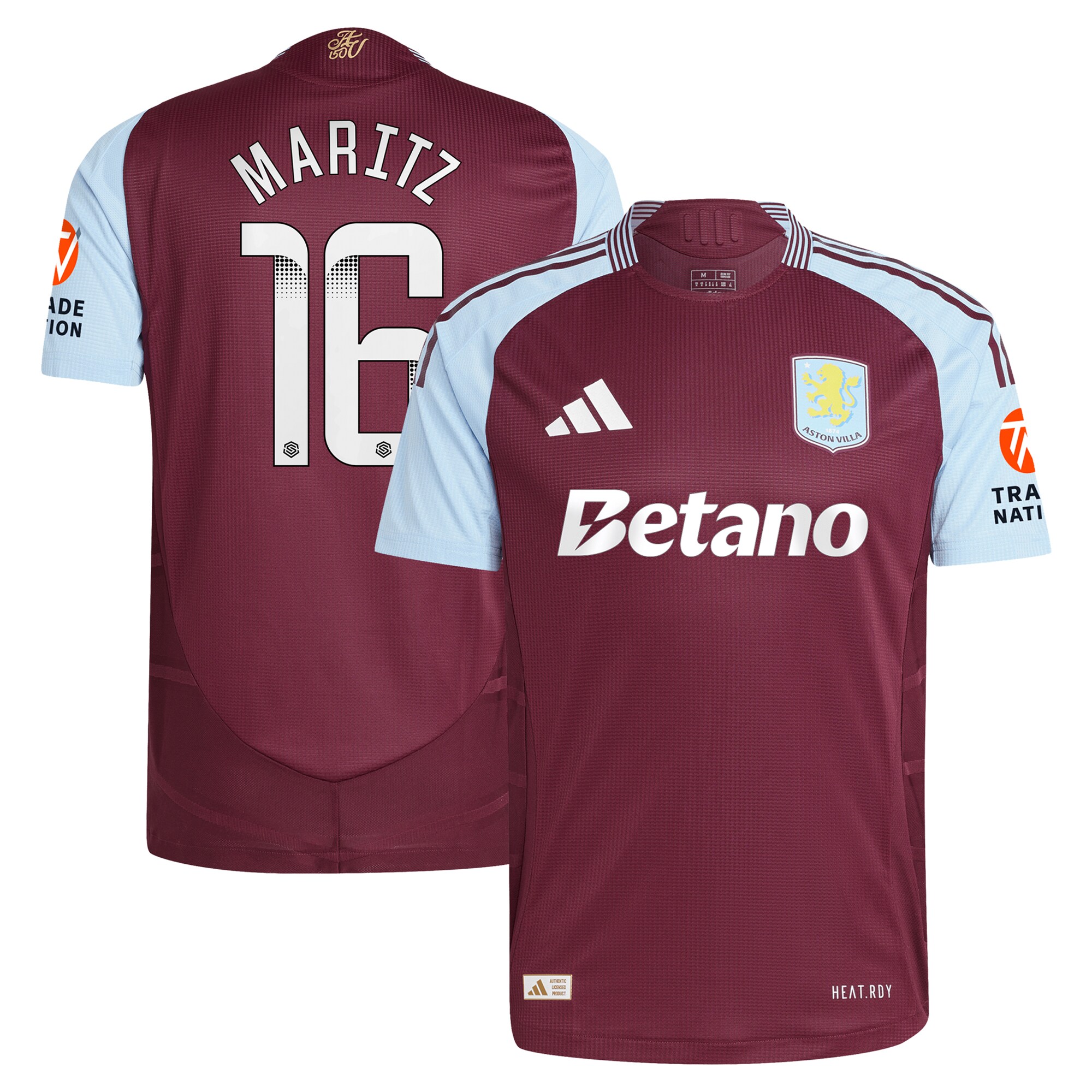 AVFC aston villa wsl adidas home authentic shirt 2024-25 with maritz 26 printing Collection | Official Aston Villa Kits and Apparel