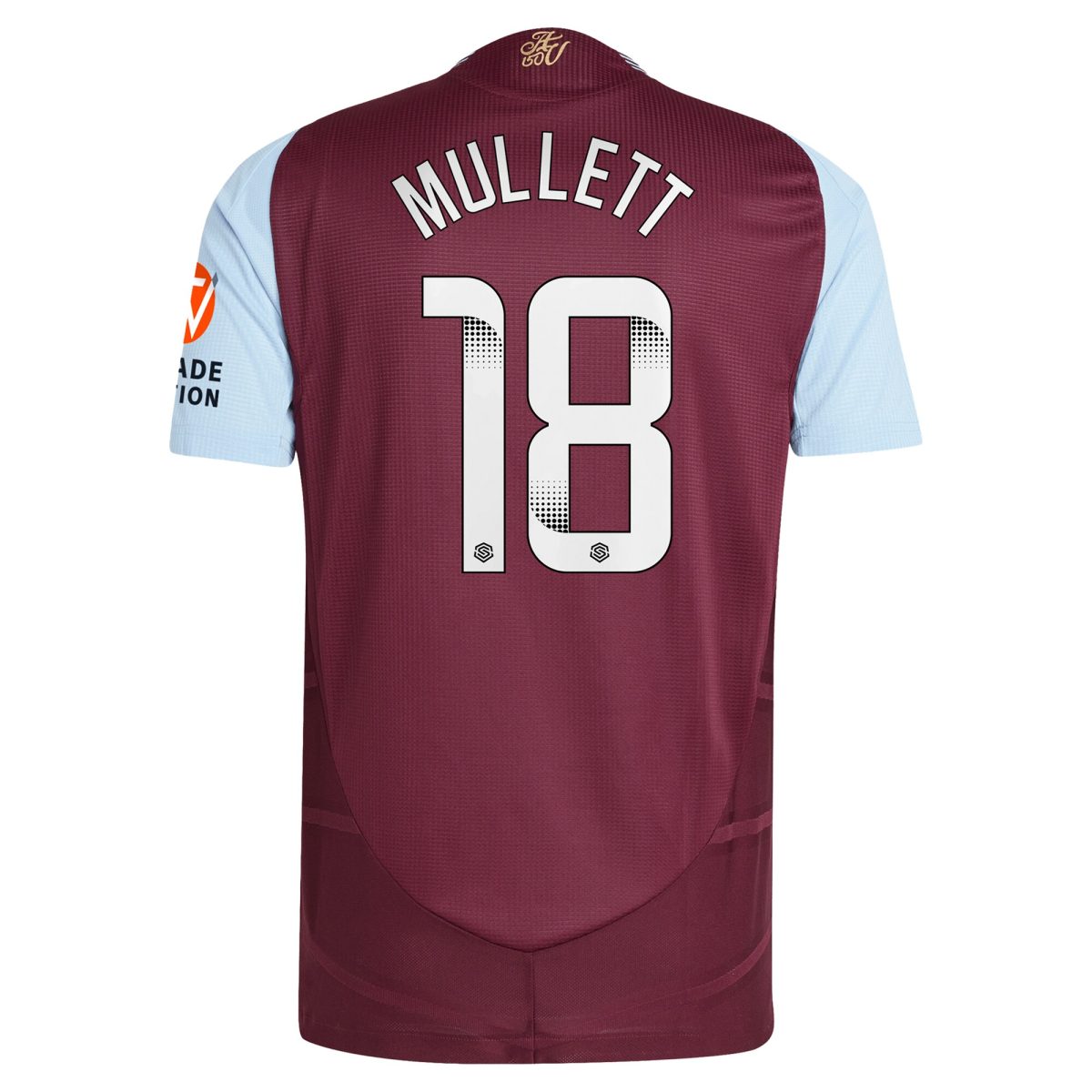 AVFC aston villa wsl adidas home authentic shirt 2024-25 with mullett 18 printing Collection | Official Aston Villa Kits and Apparel