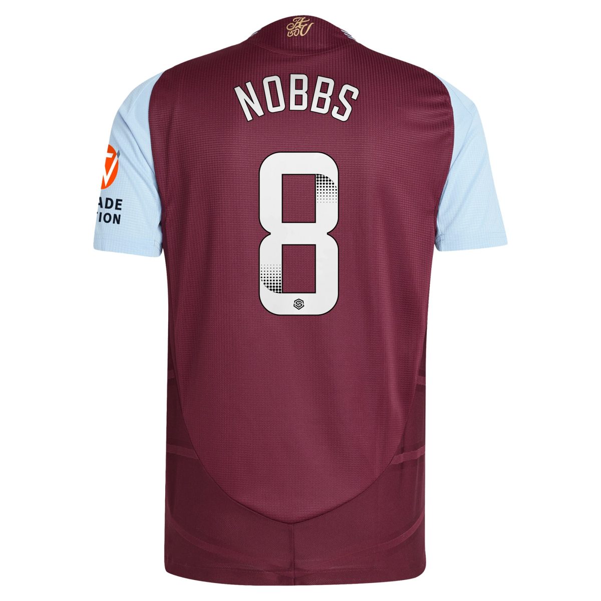 AVFC aston villa wsl adidas home authentic shirt 2024-25 with nobbs 8 printing Collection | Official Aston Villa Kits and Apparel