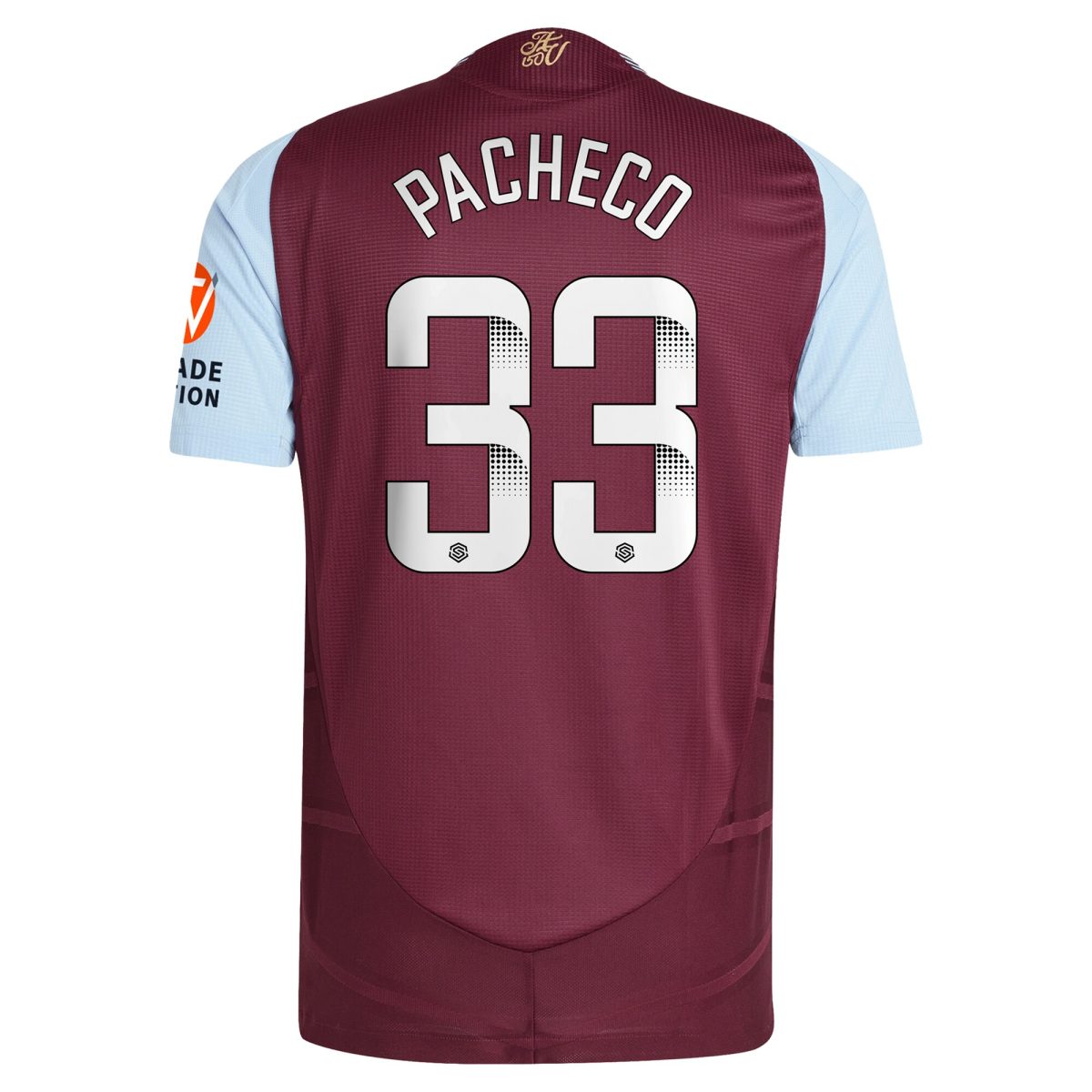 AVFC aston villa wsl adidas home authentic shirt 2024-25 with pacheco 33 printing Collection | Official Aston Villa Kits and Apparel