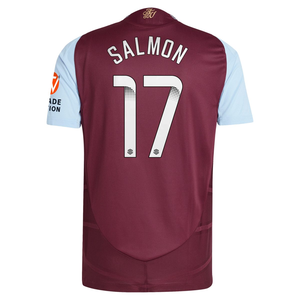 AVFC aston villa wsl adidas home authentic shirt 2024-25 with salmon 17 printing Collection | Official Aston Villa Kits and Apparel