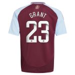 AVFC aston villa wsl adidas home shirt 2024-25 – kids with grant 23 printing Collection | Official Aston Villa Kits and Apparel