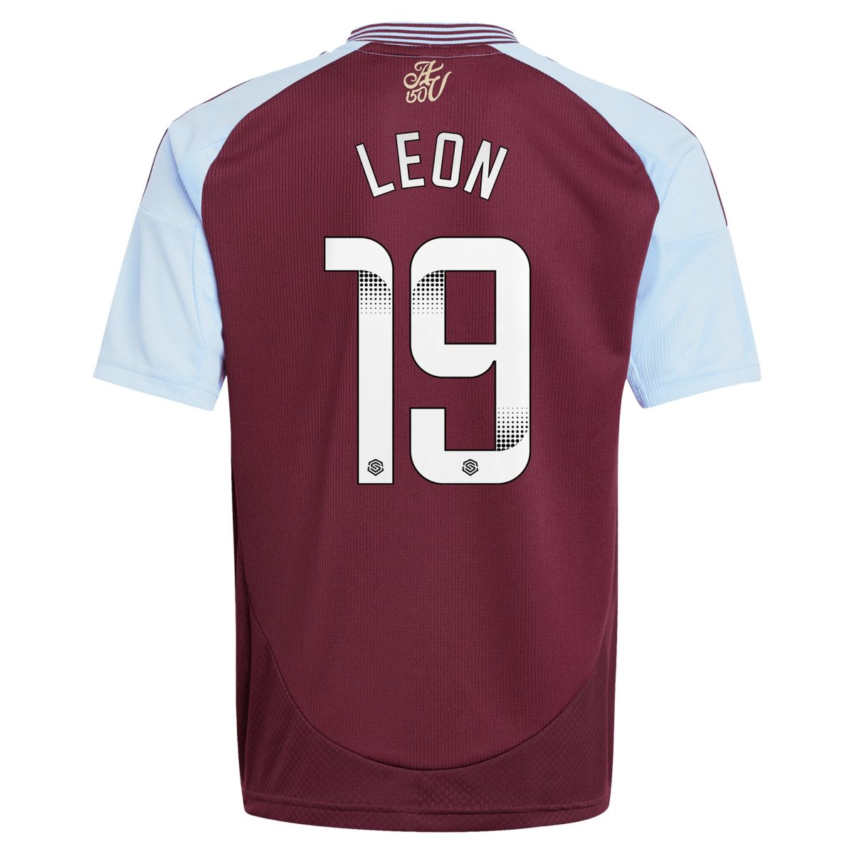 AVFC aston villa wsl adidas home shirt 2024-25 – kids with leon 19 printing Collection | Official Aston Villa Kits and Apparel