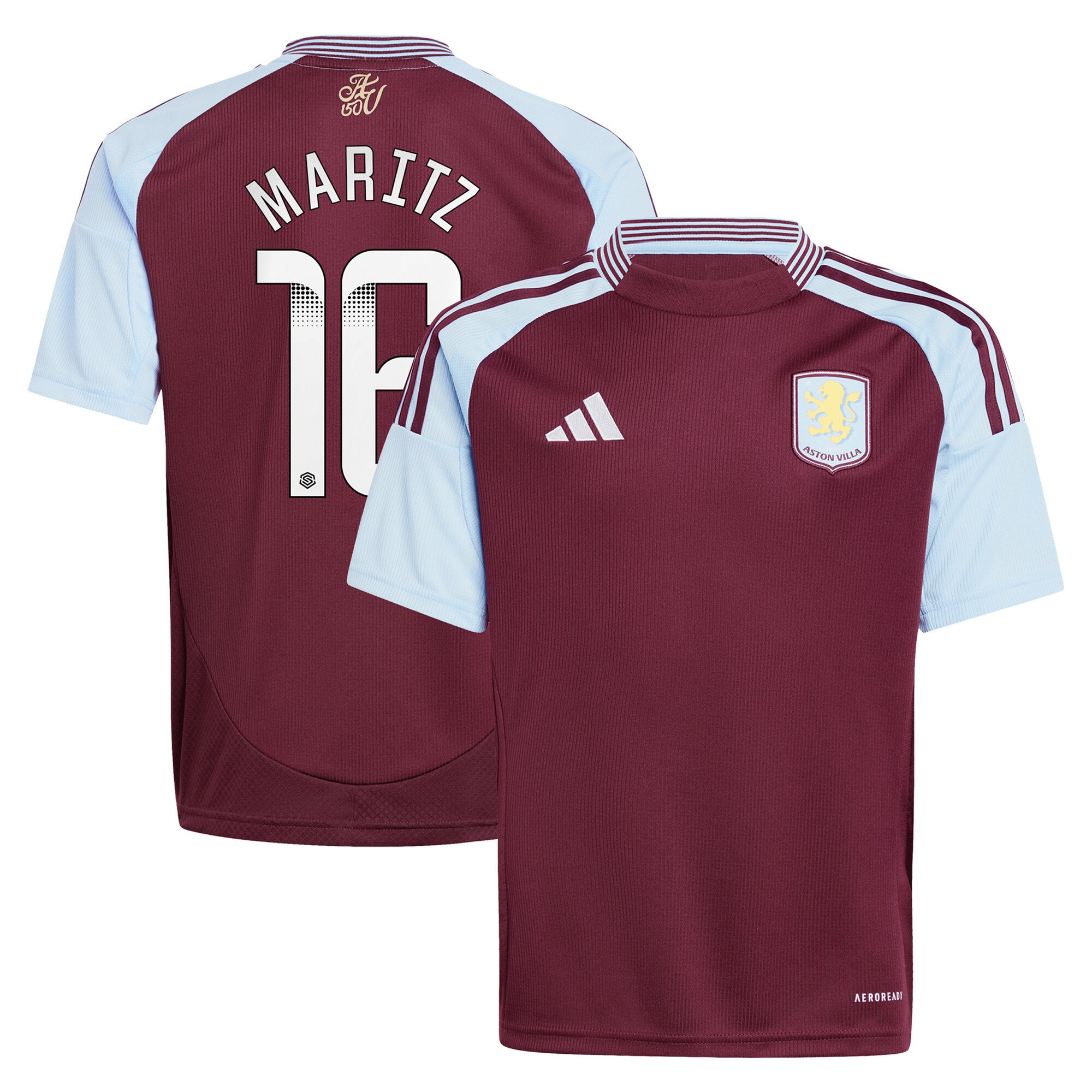 AVFC aston villa wsl adidas home shirt 2024-25 – kids with maritz 26 printing Collection | Official Aston Villa Kits and Apparel