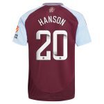 AVFC aston villa wsl adidas home shirt 2024-25 with hanson 20 printing Collection | Official Aston Villa Kits and Apparel