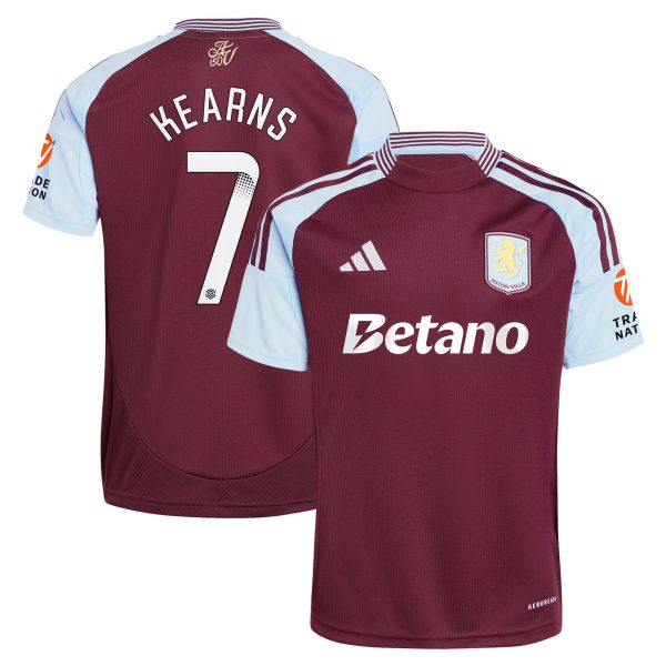 AVFC aston villa wsl adidas home shirt 2024-25 with kearns 7 printing Collection | Official Aston Villa Kits and Apparel