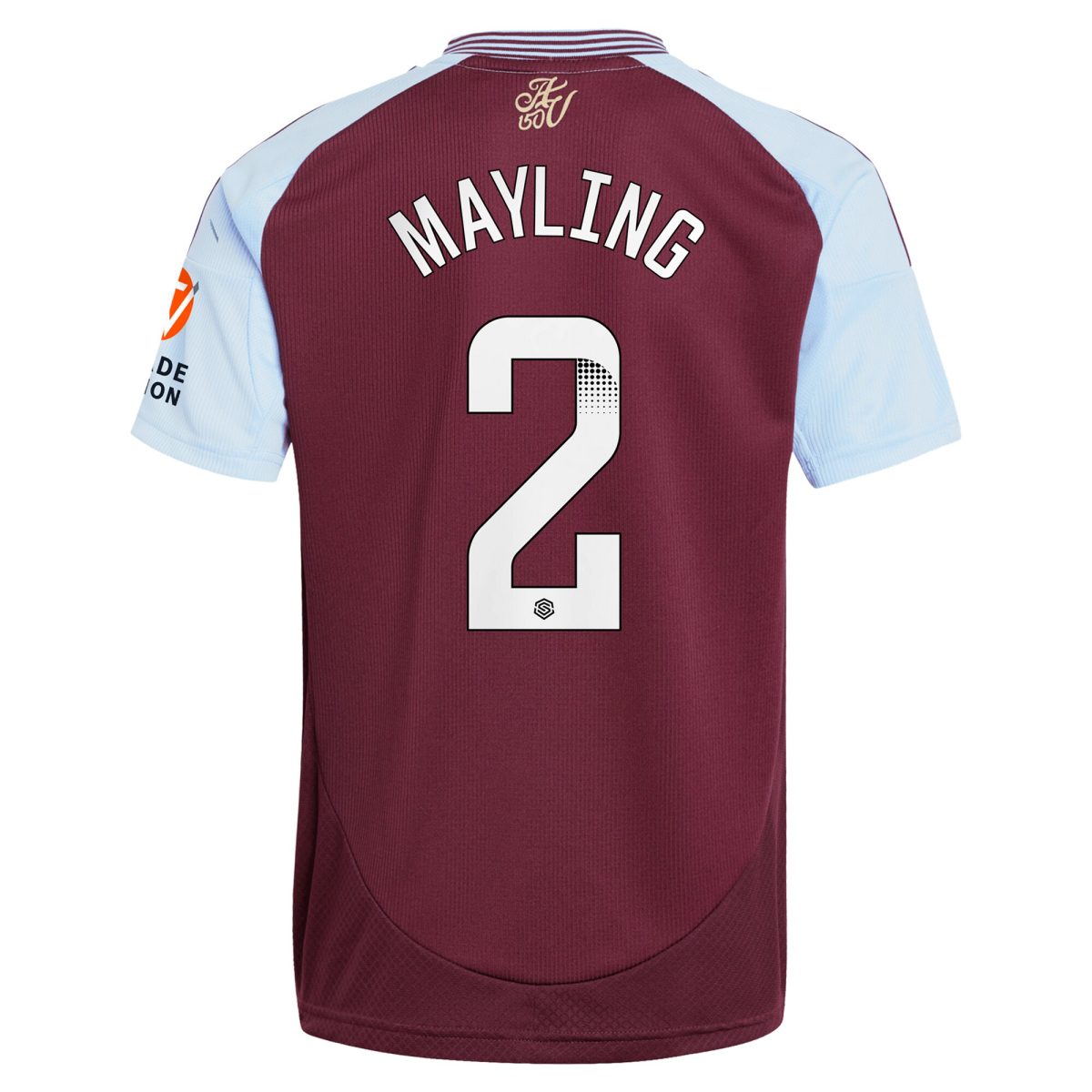 AVFC aston villa wsl adidas home shirt 2024-25 with mayling 2 printing Collection | Official Aston Villa Kits and Apparel