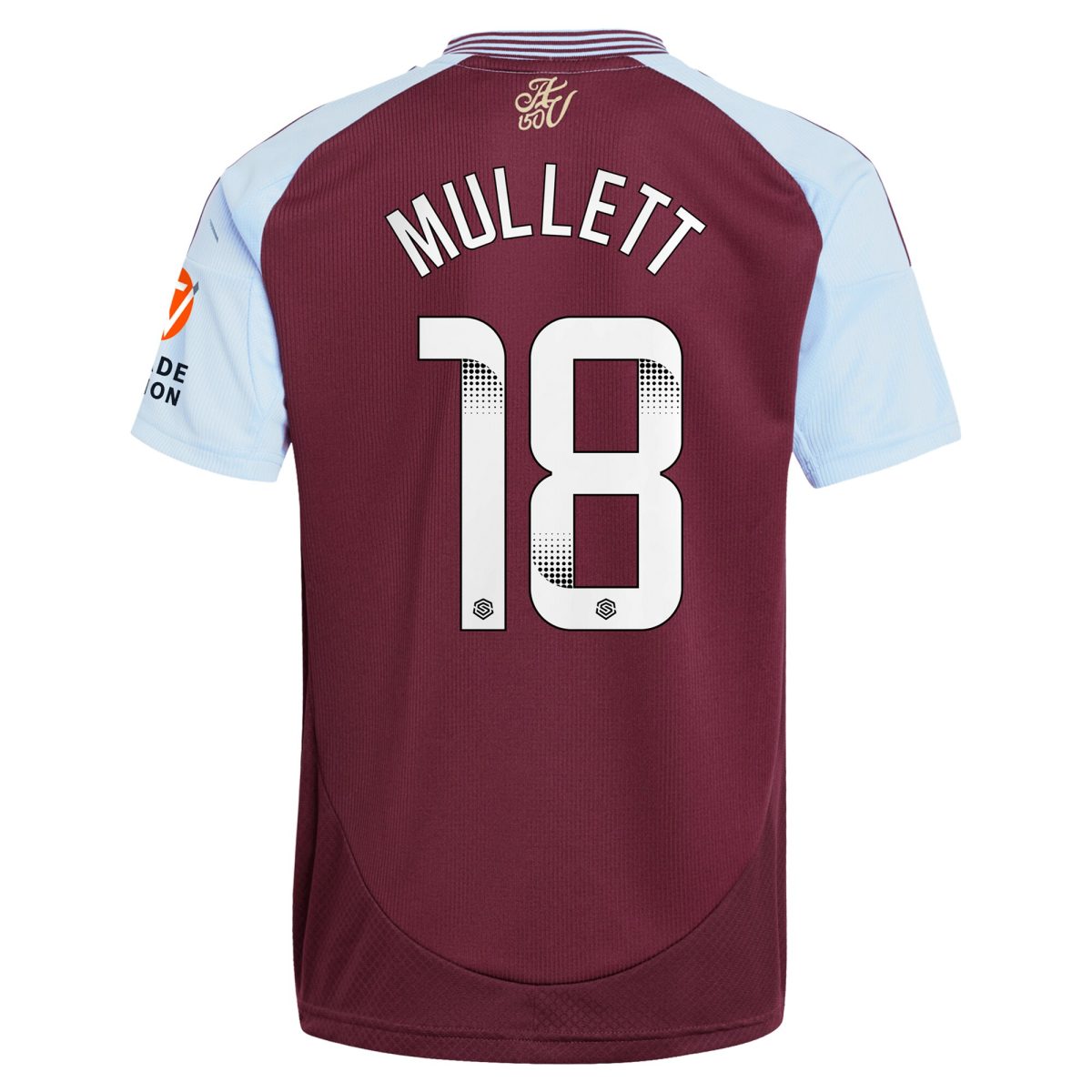 AVFC aston villa wsl adidas home shirt 2024-25 with mullett 18 printing Collection | Official Aston Villa Kits and Apparel