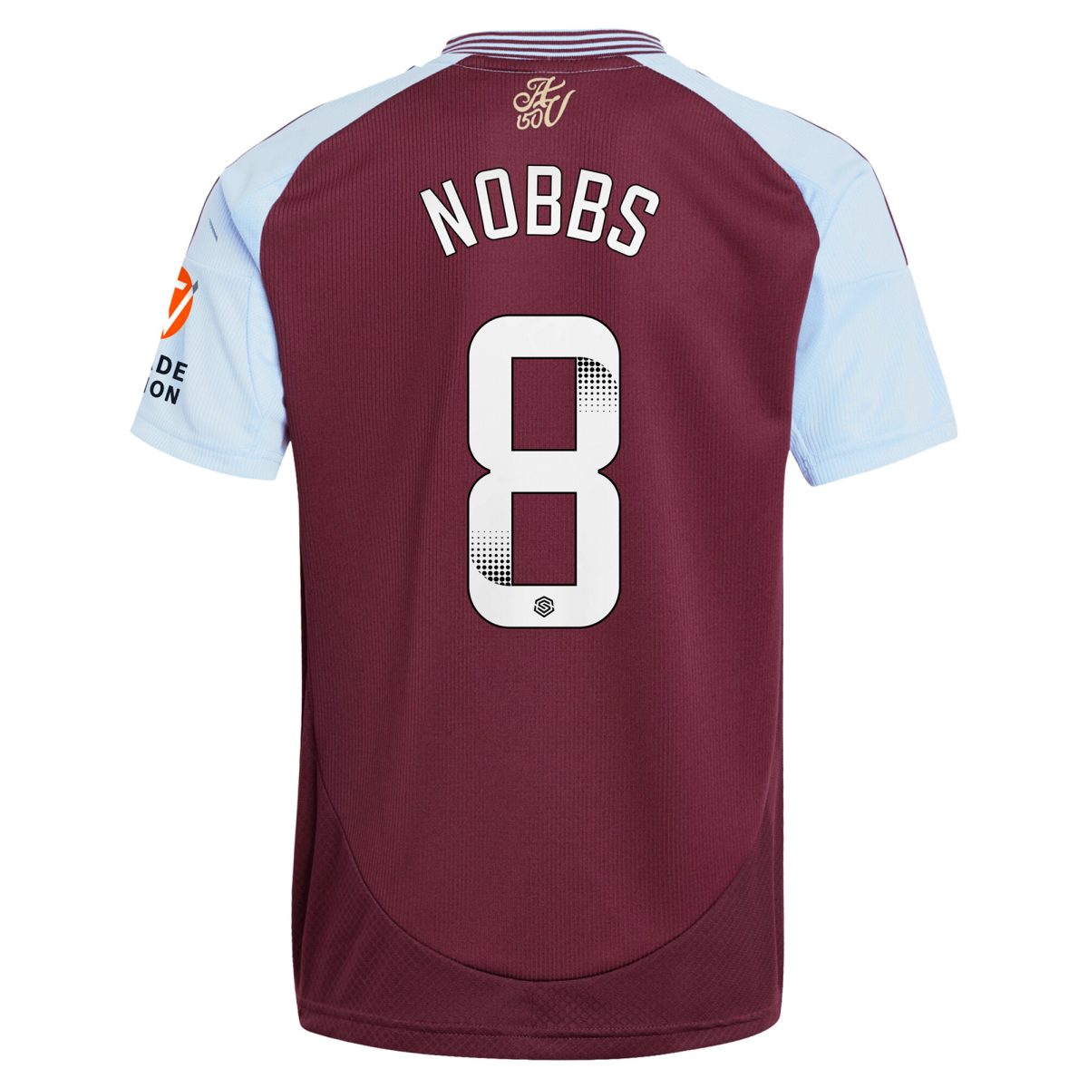 AVFC aston villa wsl adidas home shirt 2024-25 with nobbs 8 printing Collection | Official Aston Villa Kits and Apparel