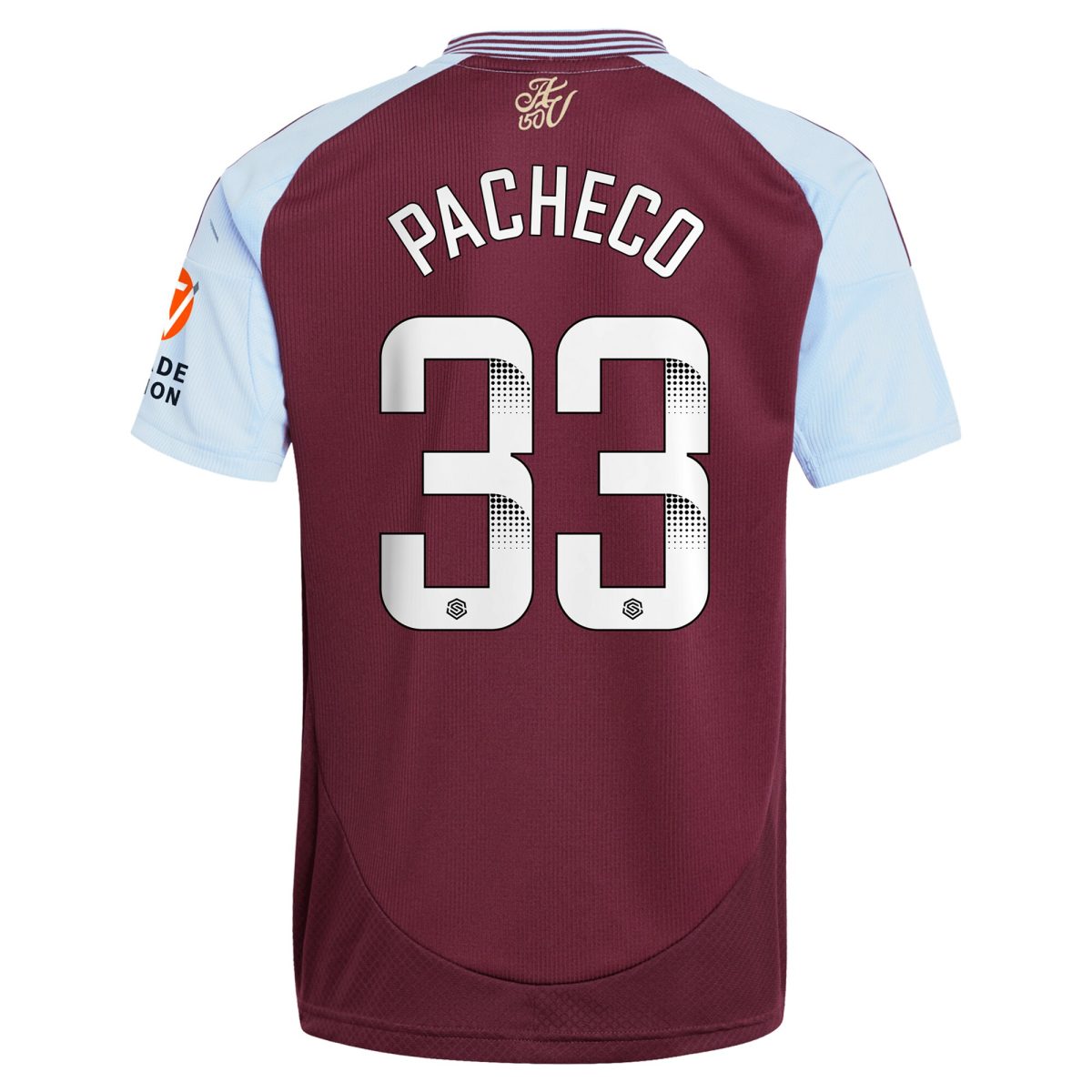 AVFC aston villa wsl adidas home shirt 2024-25 with pacheco 33 printing Collection | Official Aston Villa Kits and Apparel