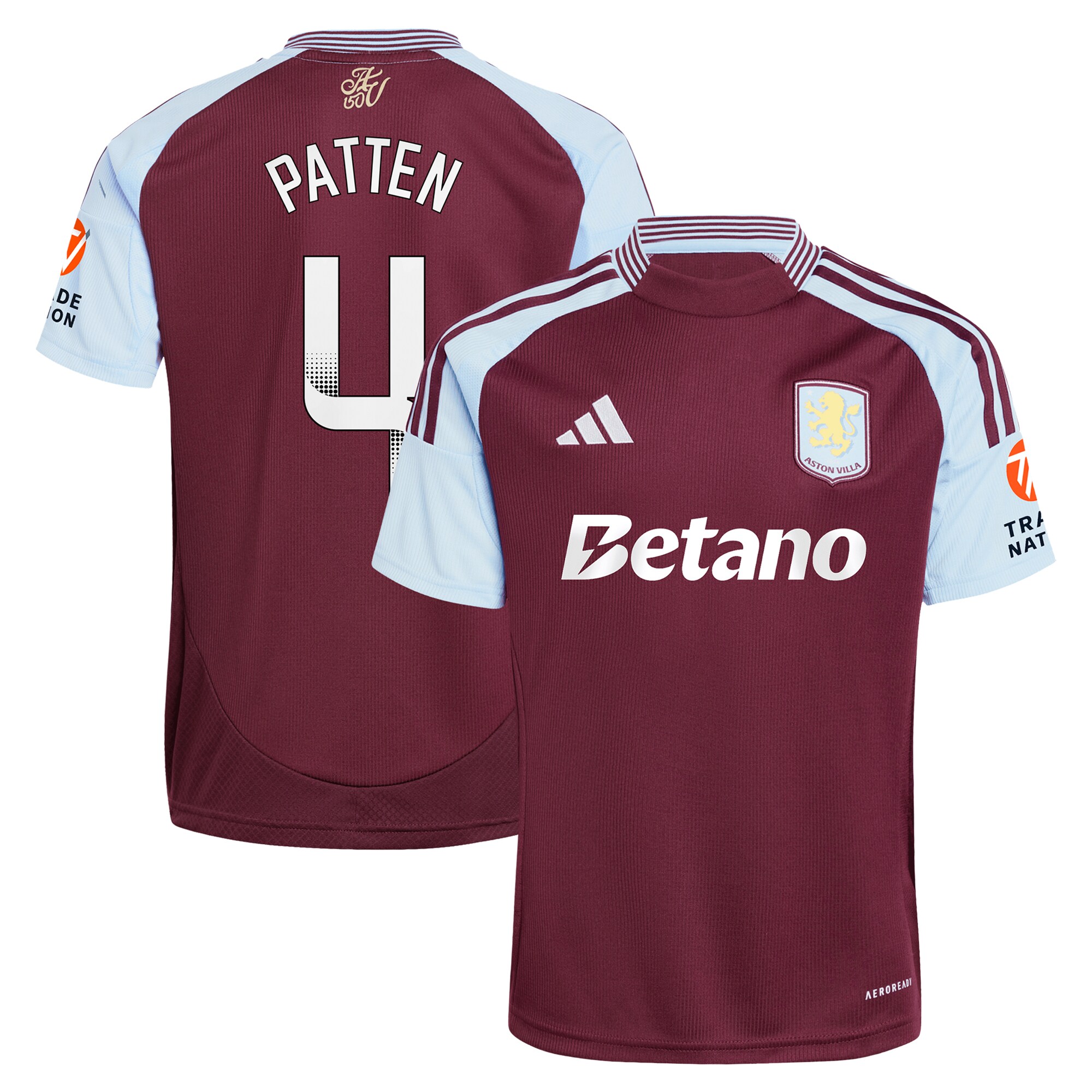 AVFC aston villa wsl adidas home shirt 2024-25 with patten 4 printing Collection | Official Aston Villa Kits and Apparel