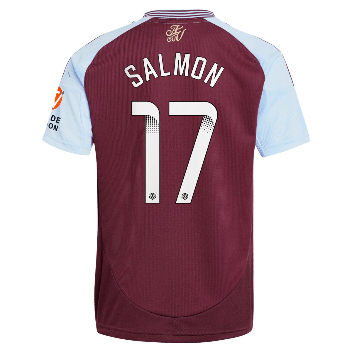 AVFC aston villa wsl adidas home shirt 2024-25 with salmon 17 printing Collection | Official Aston Villa Kits and Apparel