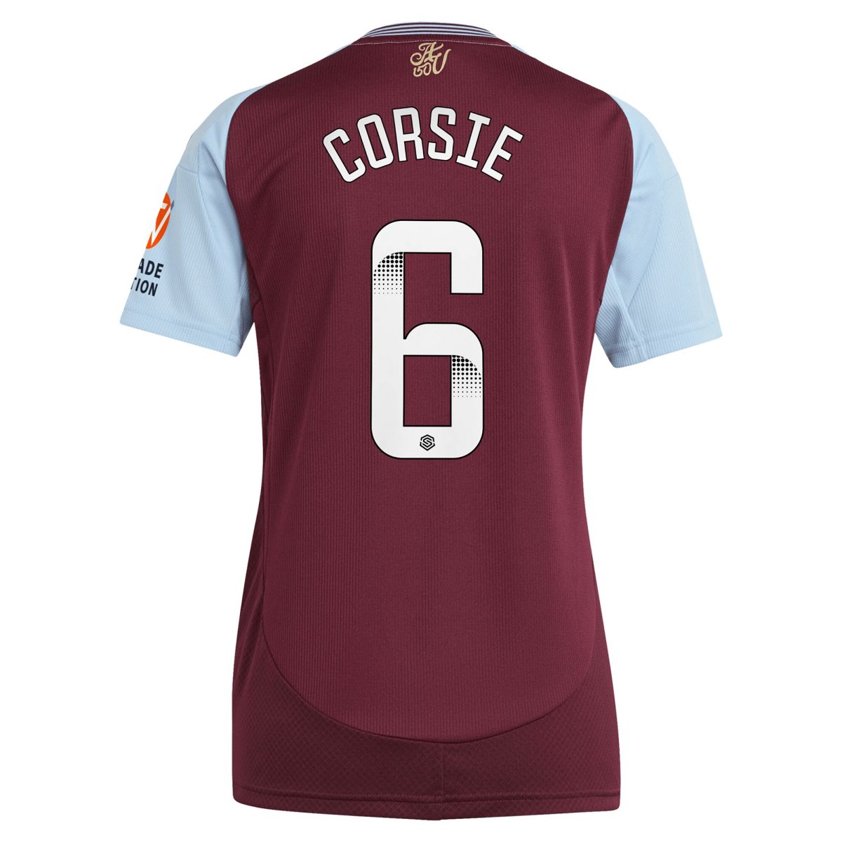 AVFC aston villa wsl adidas home shirt 2024-25 – womens with corsie 6 printing Collection | Official Aston Villa Kits and Apparel