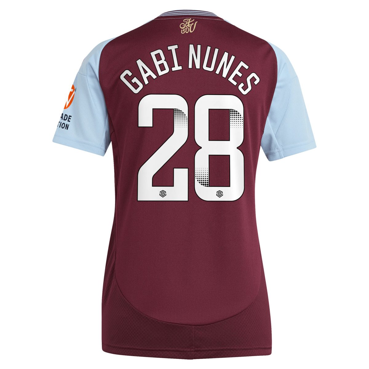AVFC aston villa wsl adidas home shirt 2024-25 – womens with gabi nunes 28 printing Collection | Official Aston Villa Kits and Apparel